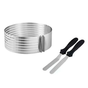 Cortador de Bolo Camadas Aro Inox e Espatulas Confeitar 3un