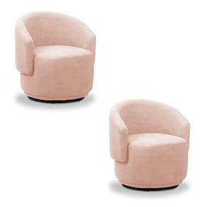 Poltrona Decorativa Orgânica kit 2 Névoa Bouclê Rosê E03 - D`Rossi