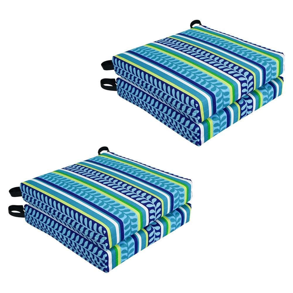 Almofada de cadeira Blazing Needles Pike Azure 40x40cm (pacote com 4)