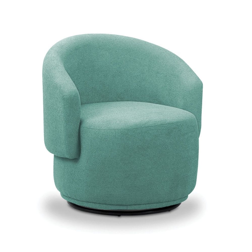 Poltrona Decorativa Orgânica Névoa Bouclê Azul Turquesa E03 - D`Rossi