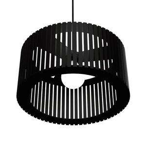 Luminária Pendente Berlim Modelo Ripado Preta
