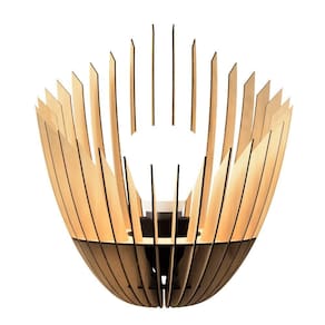 Abajur Grande De Chão El Salvador Mdf Luminária Marrom Tamanho Kit Com 2 40x45cm E 85x80cm