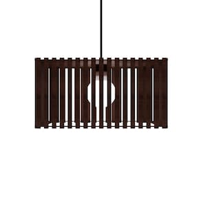 Luminária Pendente Barcelona Modelo Ripado Marrom