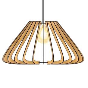 Luminária Teto Tipo Pendente Macau Mdf Completa - Cor:mdf Cru