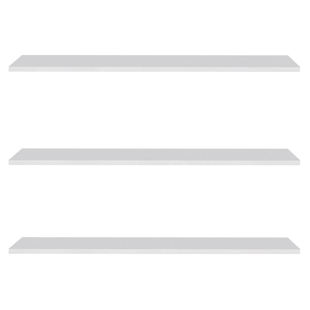 Prateleira Flutuante Para Sala Kit 3 Suporte Invisível 91cm Yara Branco - Lumil