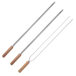 Kit 3 Espetos Para Churrasco 85cm Aço Inox Kort