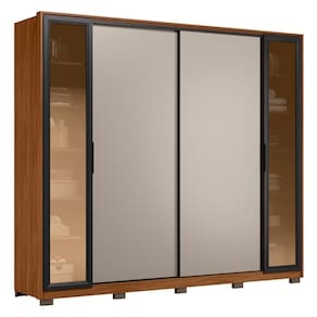 Guarda Roupa Casal 267cm Loreto D02 Nogueira-nude - Mpozenato