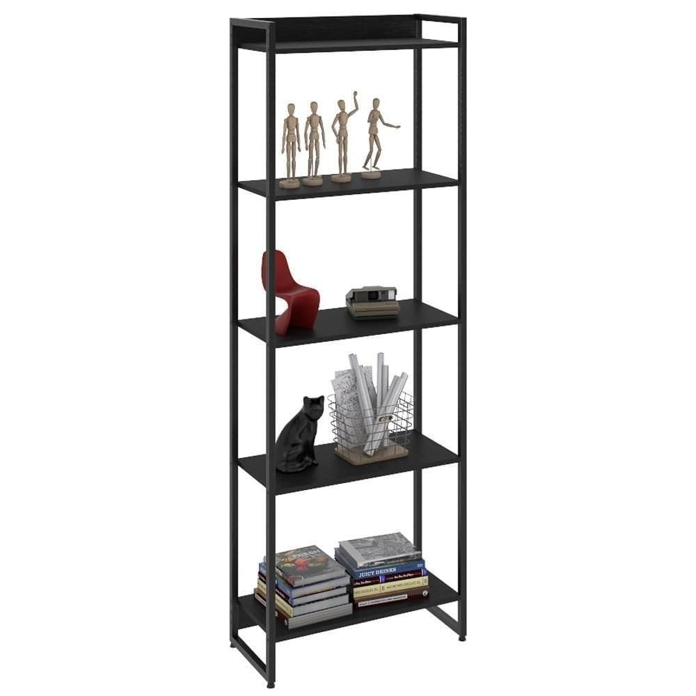 Estante Livreiro Dynamica Industrial 60cm 5 Prateleiras C08 Preto ônix - Mpozenato