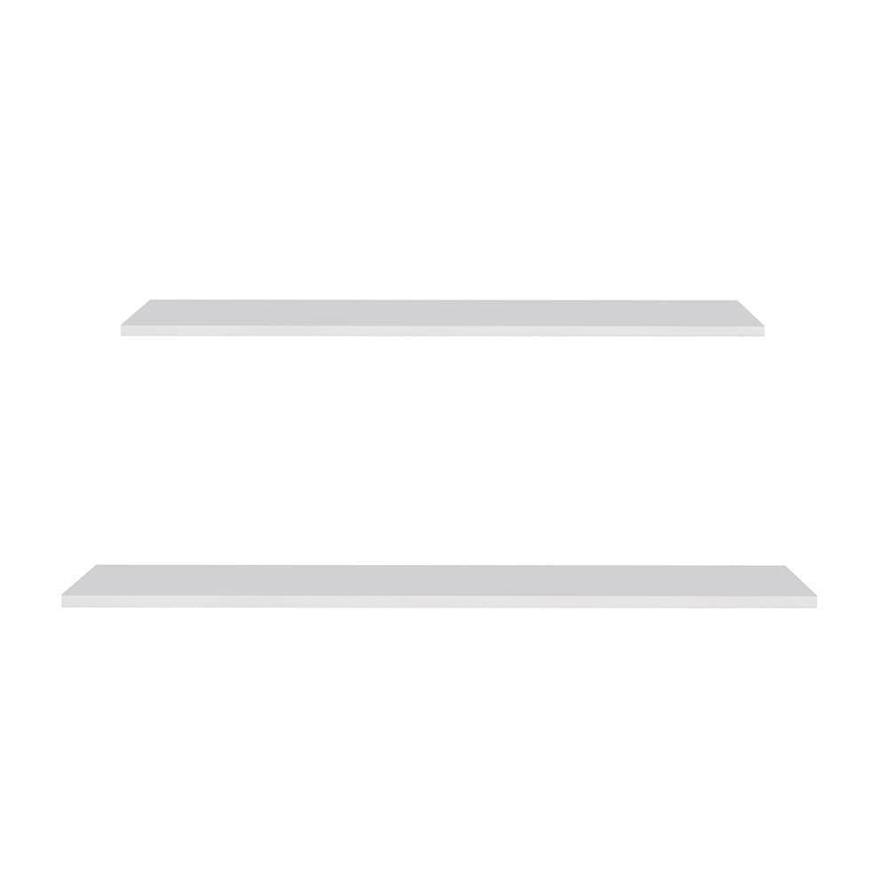 Prateleira Flutuante Para Lavanderia Kit 2 Com Suporte Invisível Cp1 Yara Branco - Lumil