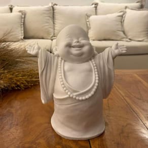 Escultura Monge Da Gratidão De Pó De Mármore 25Cm