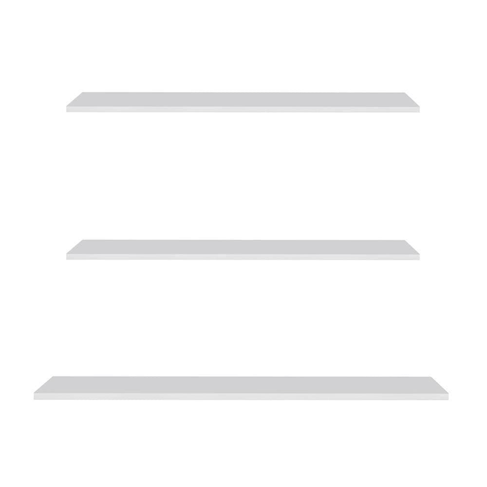 Prateleira Flutuante Multiuso Kit 3 Com Suporte Invisível Cp2 Yara Branco - Lumil