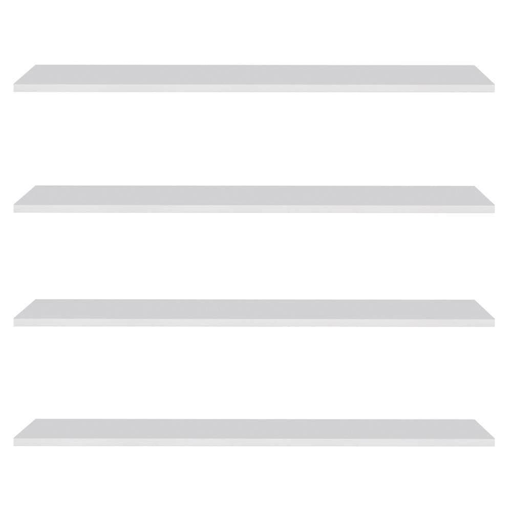 Prateleira Flutuante Para Lavanderia Kit 4 Suporte Invisível 91cm Yara Branco - Lumil