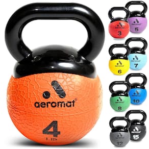 Conjunto Kettlebell Aeromat Elite Mini 2x2kg para mulheres laranja