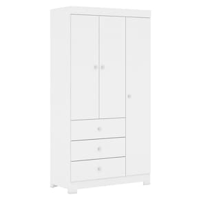 Guarda Roupa Infantil 99cm 3 Portas 3 Gavetas Duda Branco - Phoenix