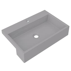 Cuba Pia Semi Encaixe Para Banheiro Retangular 54cm Xrt C08 Cinza - Mpozenato