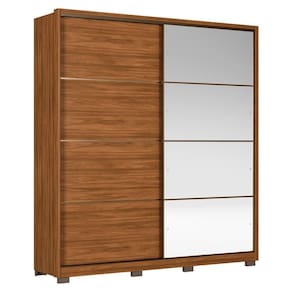 Guarda Roupa Casal 217cm Belvia D02 Nogueira-preto - Mpozenato