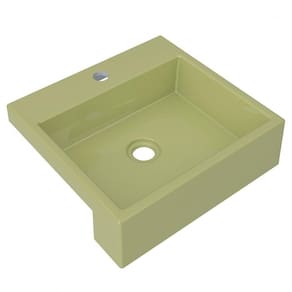 Cuba Pia Semi Encaixe Para Banheiro Quadrada Kuad 395 C08 Verde Acqua - Mpozenato