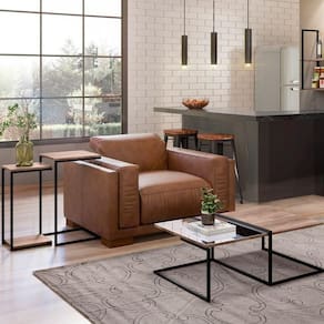 Mesa De Centro Espelhada E 2 Mesas Laterais Pés Metálicos Estilo Industrial Loft D09 Demolição-preto - Mpozenato