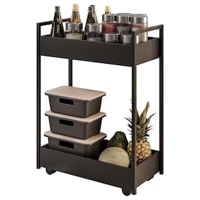 Carrinho Gourmet De Apoio Industrial 2 Prateleiras Sara M24 Preto - Mpozenato