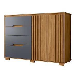 Cômoda Para Quarto 4 Gavetas 147cm Gênova M07 Freijó-cinza - Mpozenato