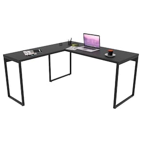 Mesa De Escritório Office Em L 150x150cm Estilo Industrial Prisma C08 Preto Onix - Mpozenato