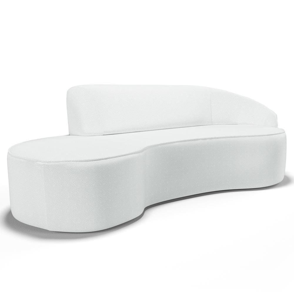 Sofá Living 4 Lugares 300cm Braço Direito Mozart D06 Sintético Branco - Mpozenato