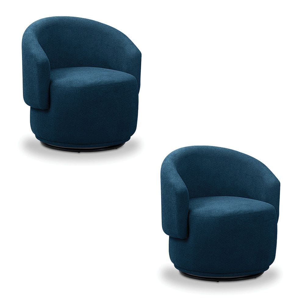 Poltrona Decorativa Orgânica kit 2 Névoa Bouclê Azul Marinho E03 - D`Rossi