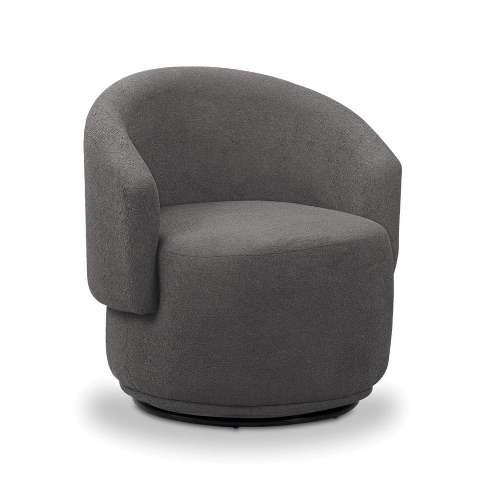 Poltrona Decorativa Orgânica Névoa Bouclê Cinza Escuro E03 - D`Rossi