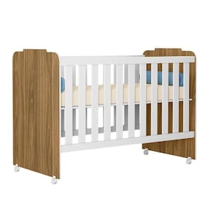 Berço Com Rodízios Amour P14 Natural-branco - Mpozenato
