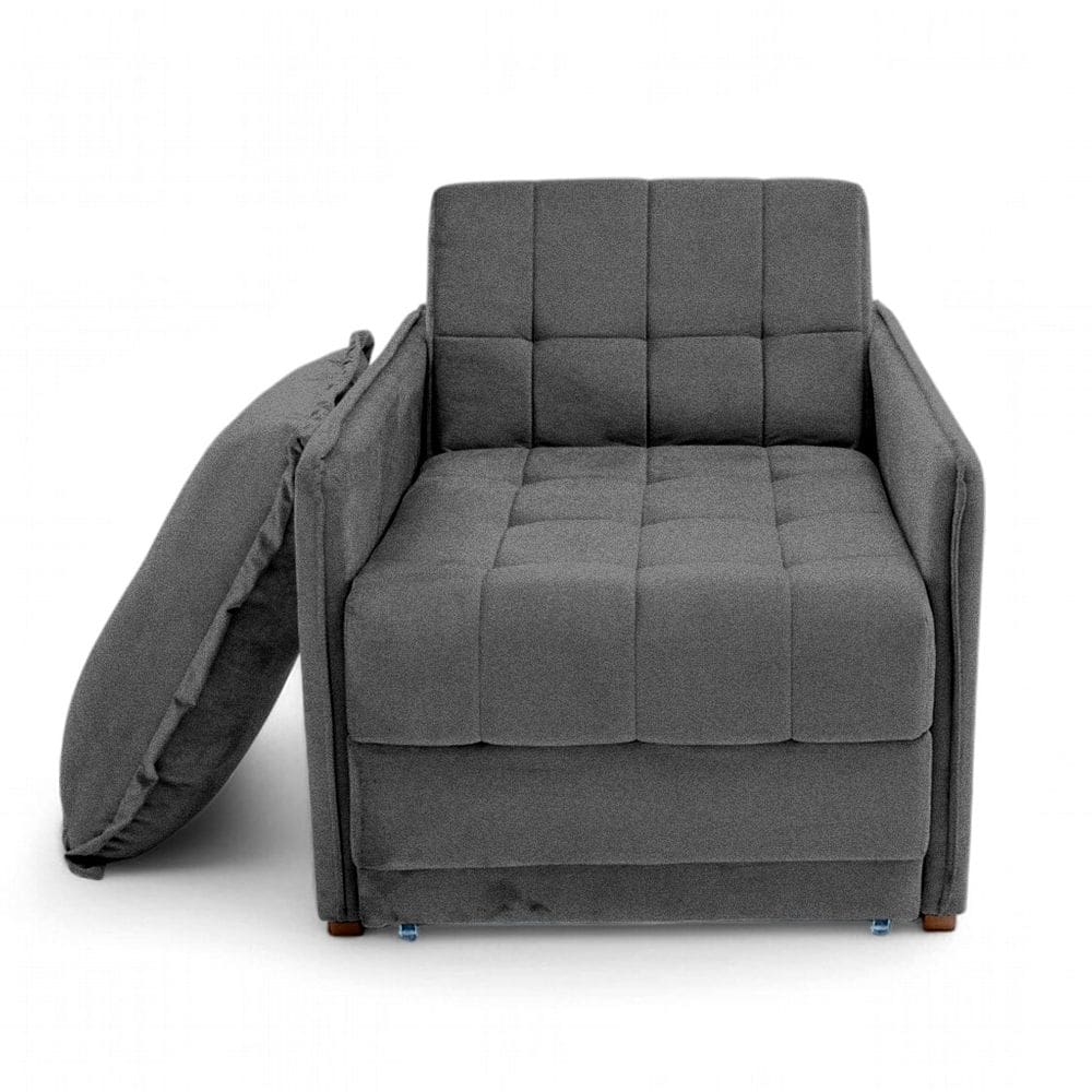 Poltrona Cama Reclinável Retrátil Viena Boucle Grafite - Loja Sheep