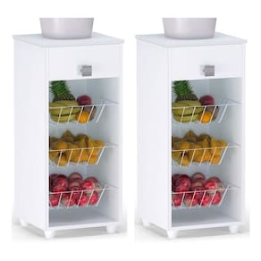 Kit 2 Balcões Fruteira 1 Gaveta Monalisa Branco - Ajl Móveis