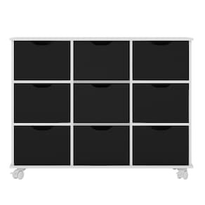 Nicho Organizador Com Rodízios Toys 9 Gavetas Q01 Branco-preto - Mpozenato