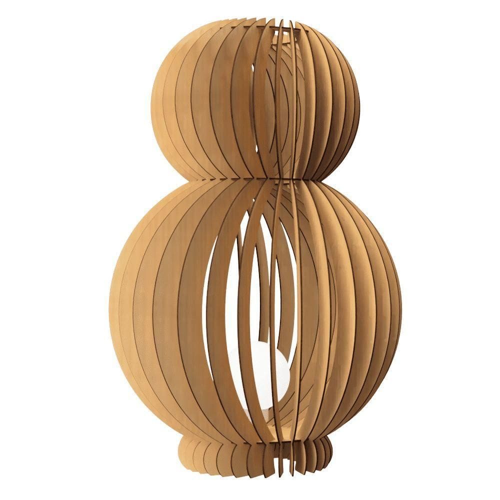 Abajur Grande De Chão Double Mdf Cru