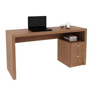 Mesa Para Escrivaninha 2 Gavetas Me4130 Amêndoa - Tecno Mobili