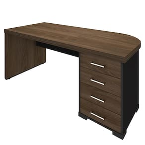 Mesa Para Escritório 4 Gavetas Lado Direito 180cm Tamburato Executiva A06 Marrom-preto - Mpozenato