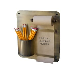 Suporte de parede Note Roll com porta-lápis Kalalou NDE1280 Brown