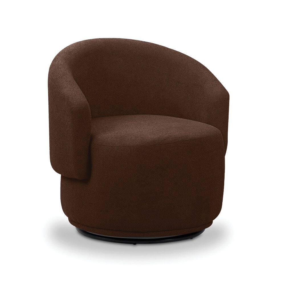 Poltrona Decorativa Orgânica Névoa Bouclê Marrom E03 - D`Rossi