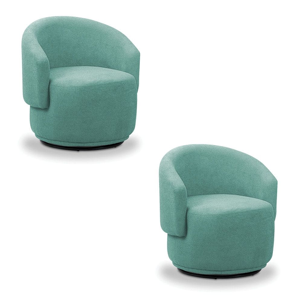 Poltrona Decorativa Orgânica kit 2 Névoa Bouclê Azul Turquesa E03 - D`Rossi