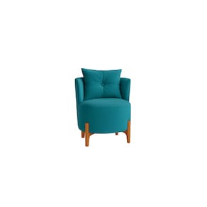 Poltrona Orgânica Curva Luna Veludo Azul Turquesa - Montanaris Decor