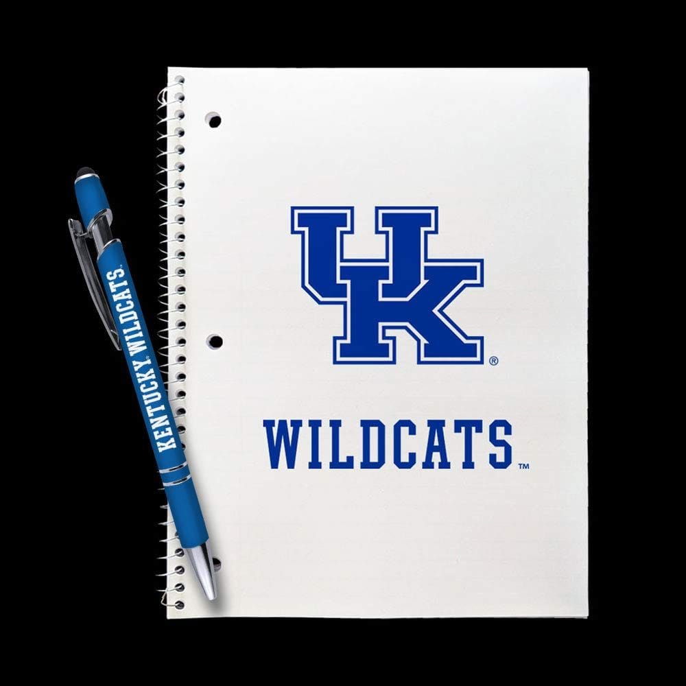 Conjunto de presentes, caneta comemorativa, caderno espiral Kentucky Wildcats, 8x10,5