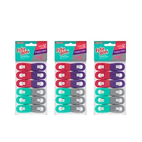 Prendedores de Roupa Pegador Compacto Multiuso Colorido 36un