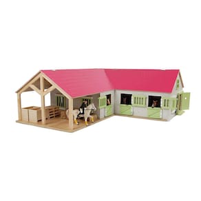Globo de madeira Horse Stable Kids em escala 1:24 com 4 caixas KG610210