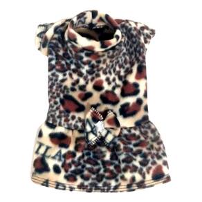 Vestido de inverno soft estampa de onça tamanho PP