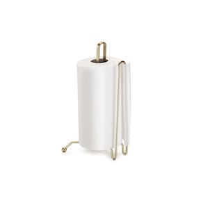 Porta Papel Toalha Rolo Suporte Dourado Fosco Ouro Velho