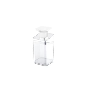 Porta Sabonete Liquido Branco Dispenser Quadrado Transparente