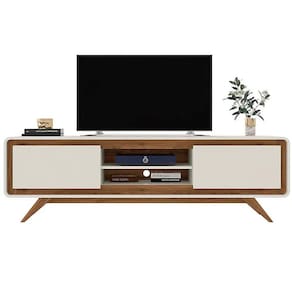 Rack para Tv até 70 Polegadas 2 Portas Channel Nature e Off White 220cm