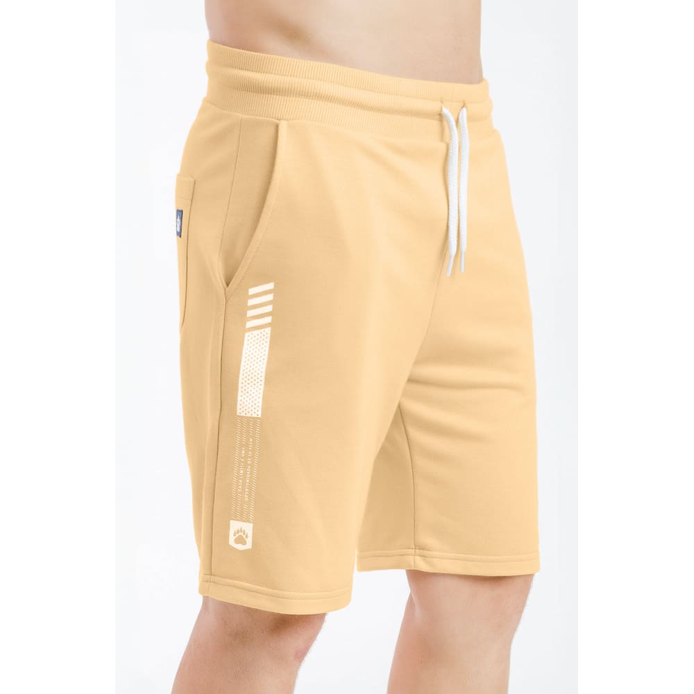 Bermuda Masculina Moletom Sustentável Mini Patinha Mostarda