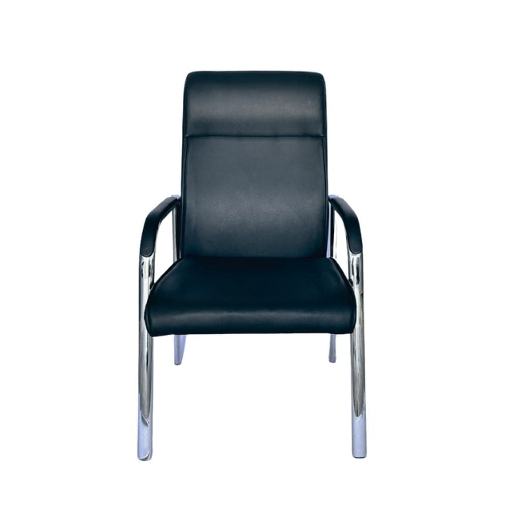 Cadeira Fixa Estofada W-80A Preta KIT 2 UN