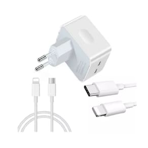 Carregador Cabo e Fonte Turbo Entrada Lightning 2 Entradas Para X, Xr, 11, 12, 13 e 14