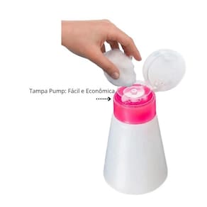 Porta Acetona Plástico Transparente Com Trava Plástica - Rosa